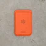Магнітний MagSafe-кардхолдер Chestnut помаранчевий зі штучної шкіри з київським гравіюванням каштана, Kyiv Digital
